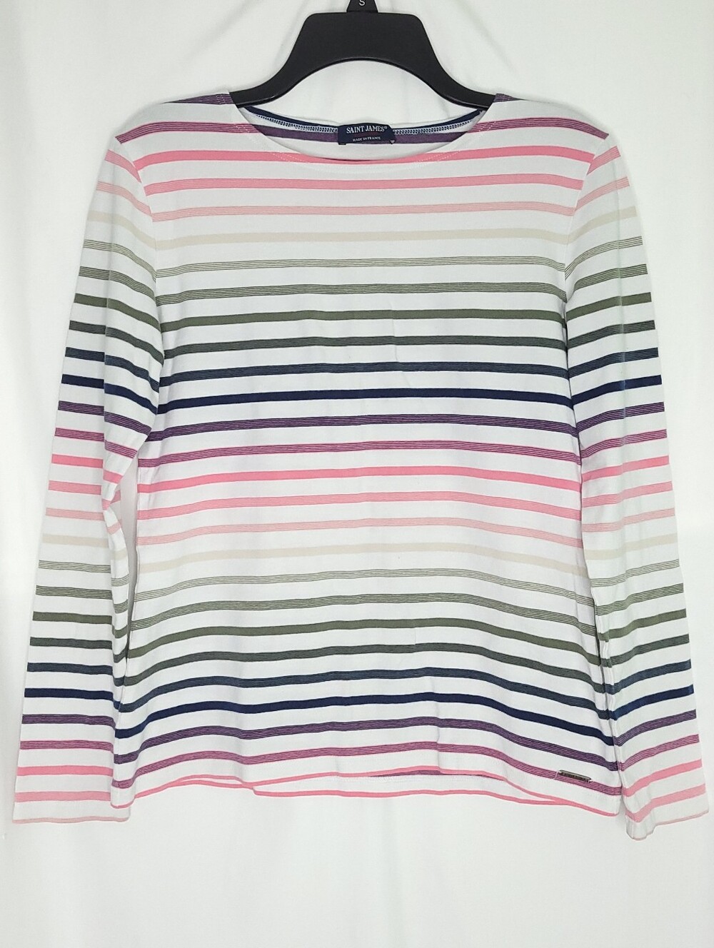 SAINT JAMES Women's Multi Colored Striped Long Sleeve Shirt Size 10
